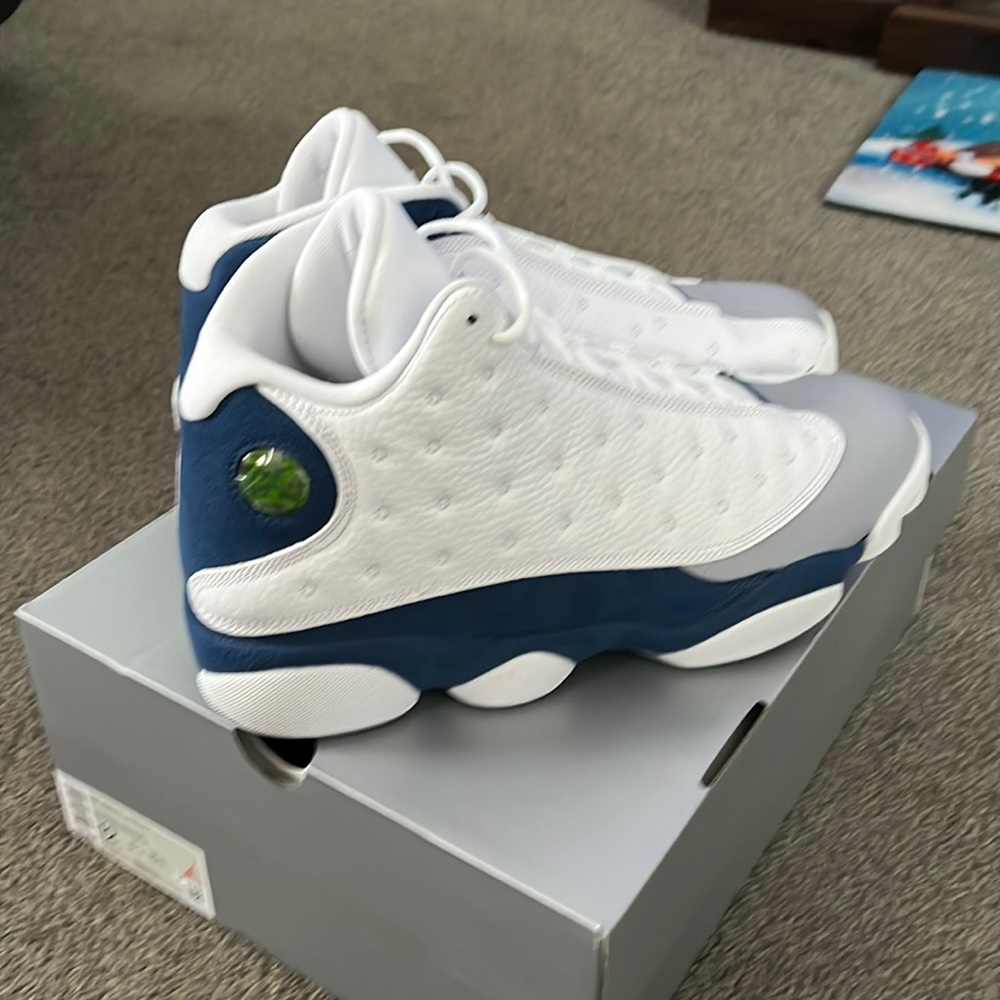 Air Jordan retro 13 white, blue, gray